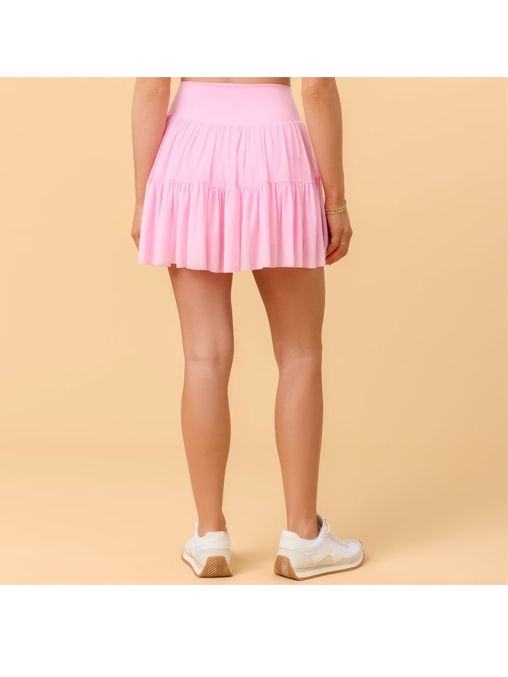 Women’s Pink Circle Skirt with Flared Tiers - Picture 3 of 5